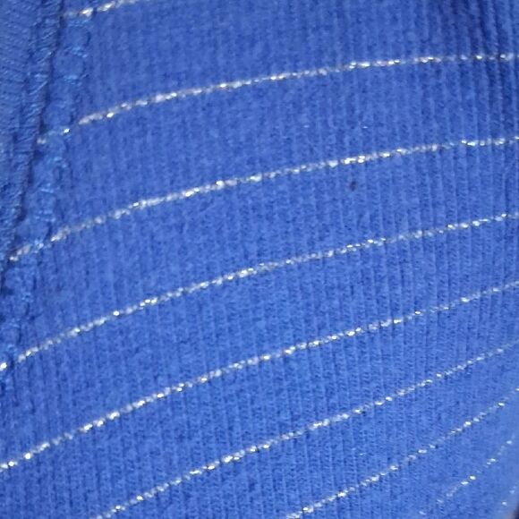 Unionbay Blue Silver Striped Hooded Women's Top - Size Large - Picture 8 of 16